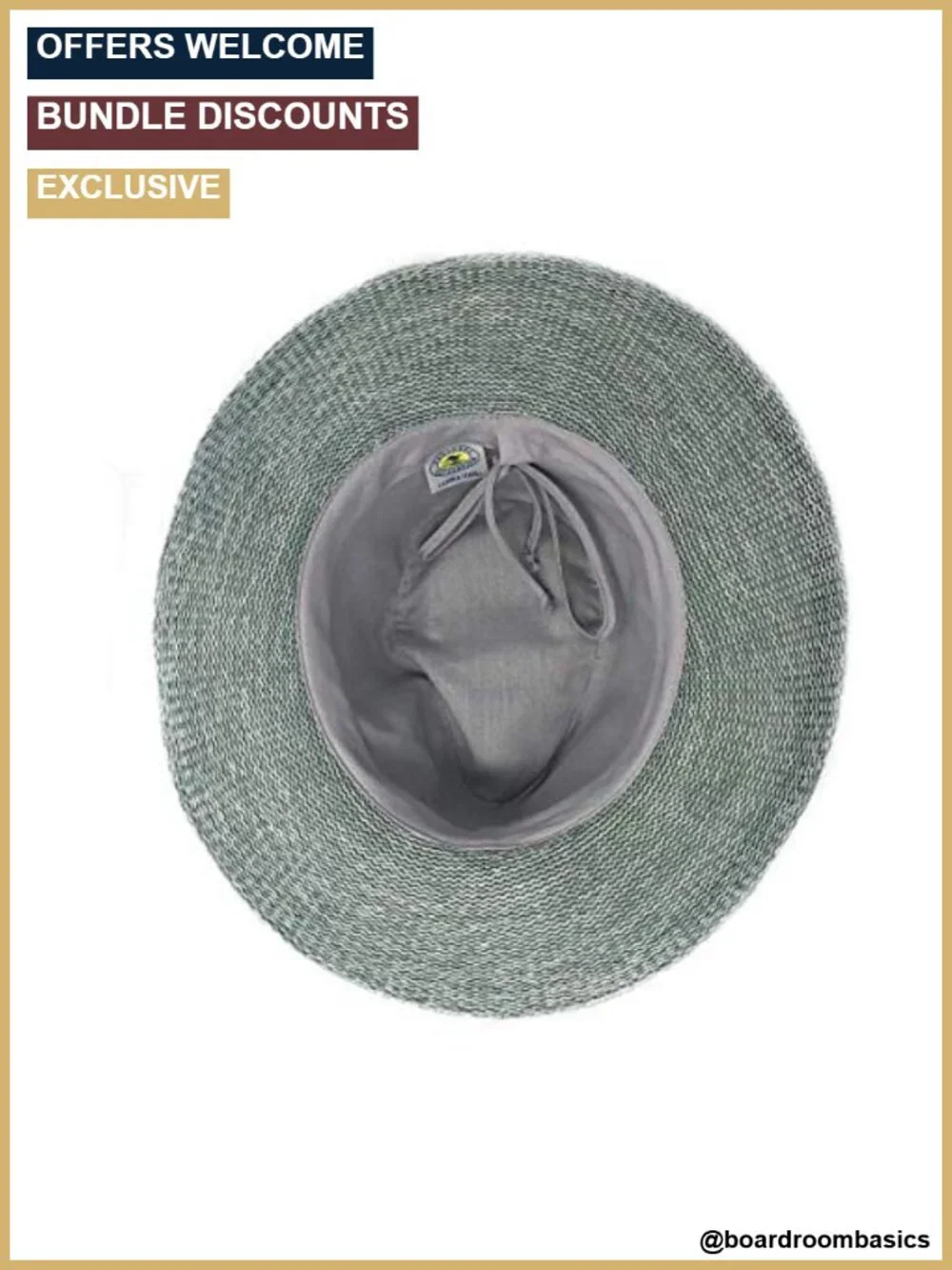 UPF 50+ Poly-Straw Fedora Sun Hat, Packable Wide Brim, Adjustable Drawstring,